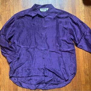 Vtg 90s Gitano silk shirt button up M mens purple hip hop